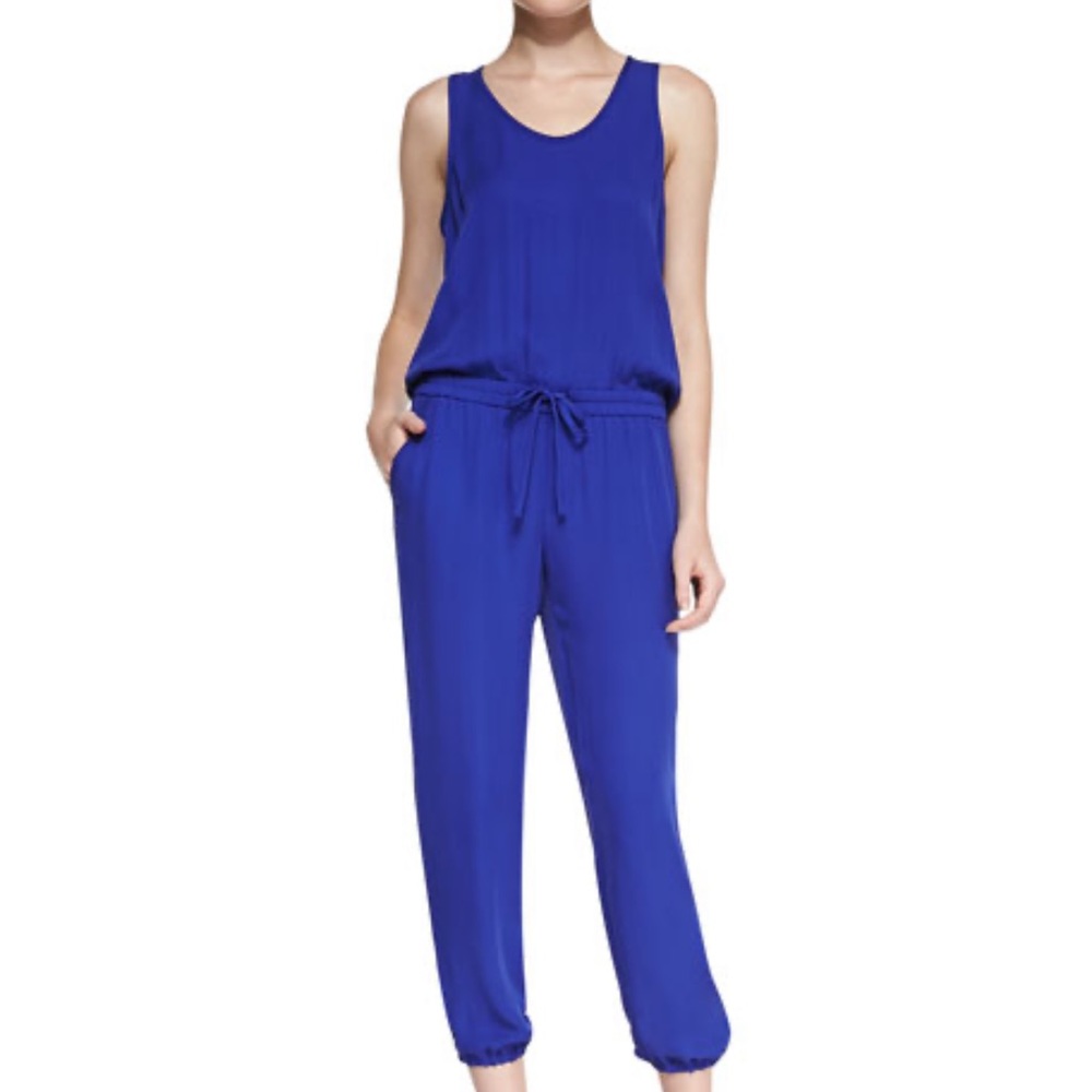 Theory Royal Blue Sleeveless Jumpsuit